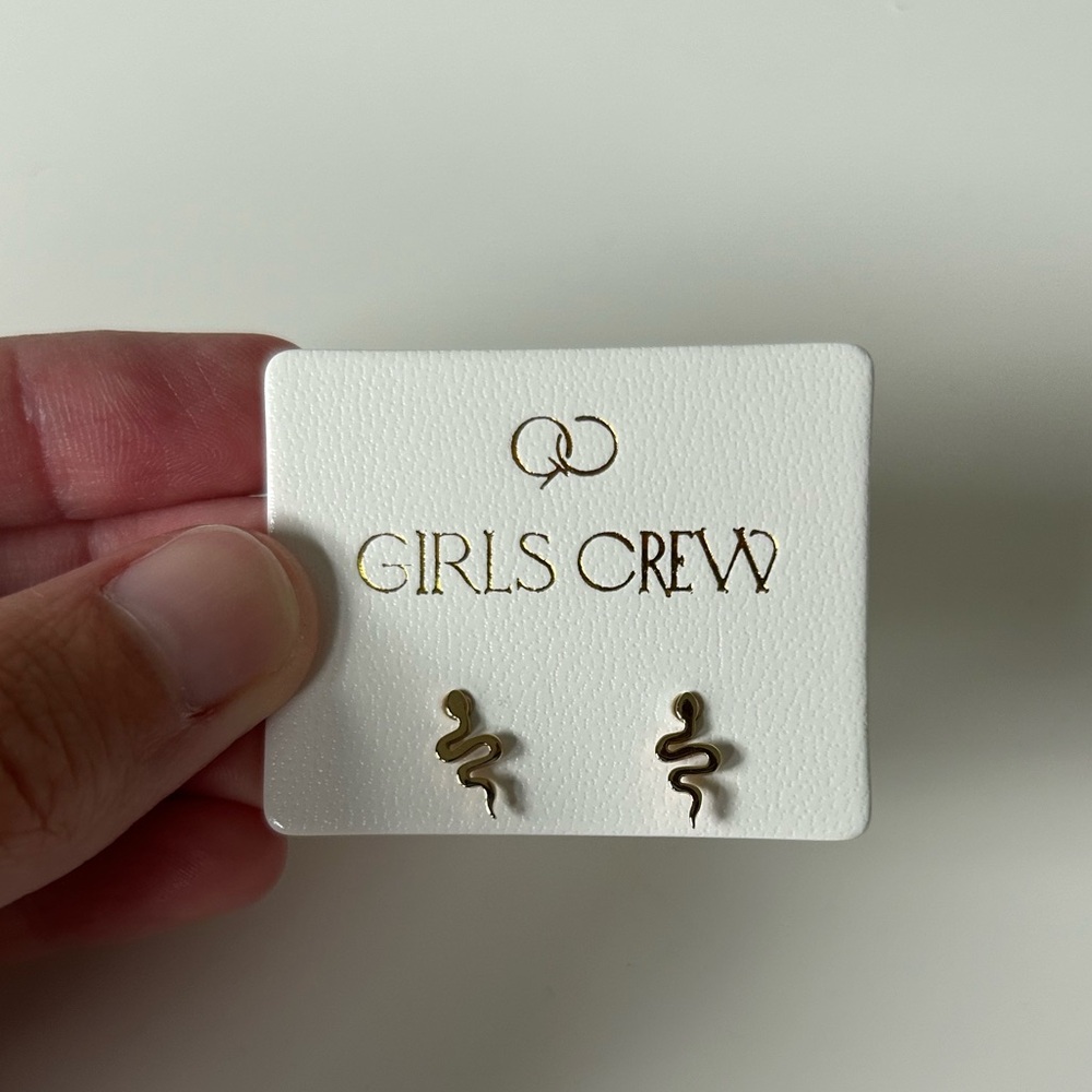 Small gold earrings snake